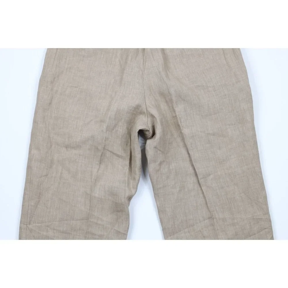 New Banana Republic Mens 34x36 Classic Fit Linen Wide Leg Chino Pants Beige